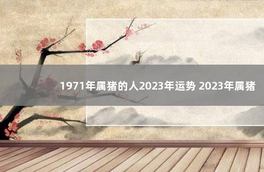 1971年属猪的人2023年运势 2023年属猪女1971全年运势