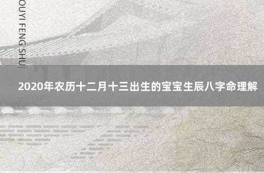 2020年农历十二月十三出生的宝宝生辰八字命理解析 生辰八字解析