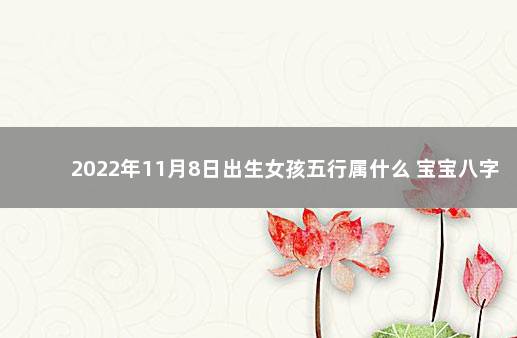 2022年11月8日出生女孩五行属什么 宝宝八字一览