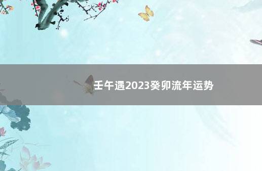 壬午遇2023癸卯流年运势