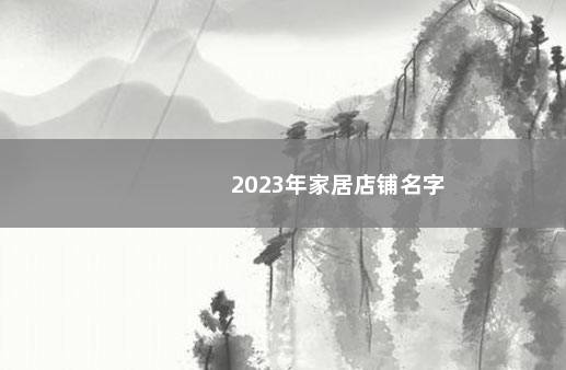 2023年家居店铺名字