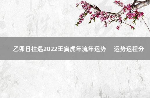 乙卯日柱遇2022壬寅虎年流年运势 　运势运程分析
