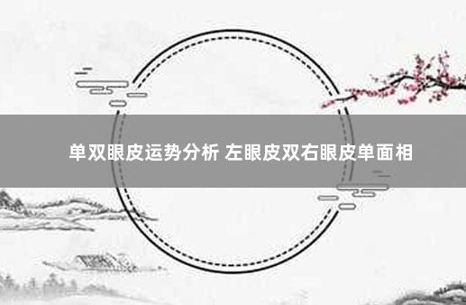 单双眼皮运势分析 左眼皮双右眼皮单面相