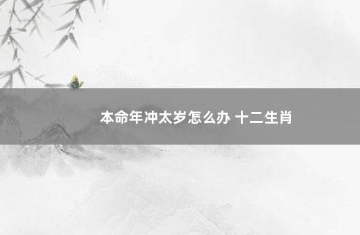 本命年冲太岁怎么办 十二生肖