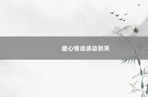 暖心情话感动到哭