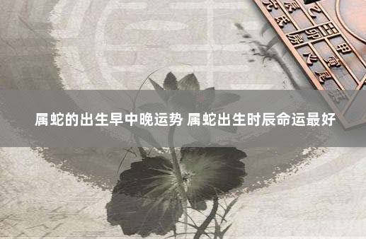 属蛇的出生早中晚运势 属蛇出生时辰命运最好