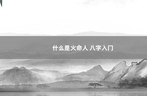 什么是火命人 八字入门