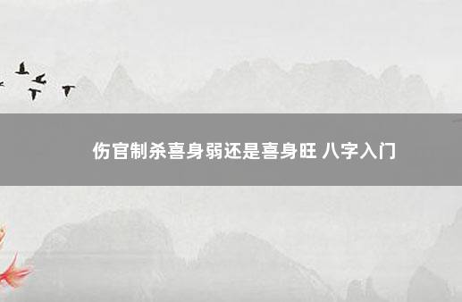 伤官制杀喜身弱还是喜身旺 八字入门