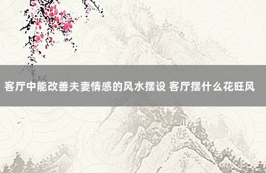 客厅中能改善夫妻情感的风水摆设 客厅摆什么花旺风水