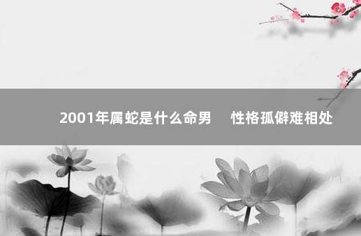 2001年属蛇是什么命男 　性格孤僻难相处