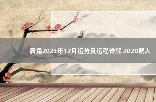 属兔2023年12月运势及运程详解 2020鼠人运势运程