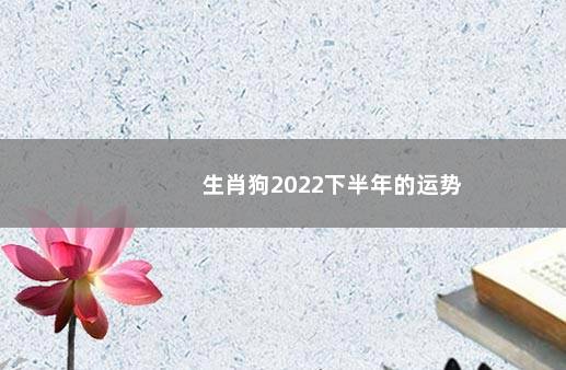 生肖狗2022下半年的运势