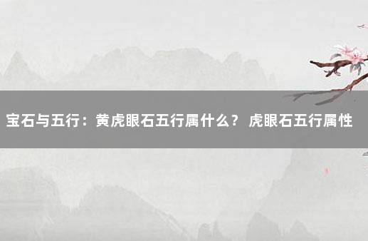 宝石与五行：黄虎眼石五行属什么？ 虎眼石五行属性