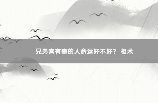 兄弟宫有痣的人命运好不好？ 相术
