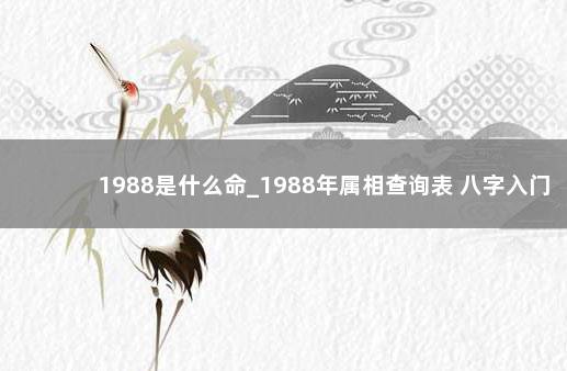 1988是什么命_1988年属相查询表 八字入门