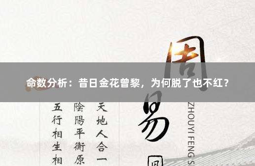 命数分析：昔日金花曾黎，为何脱了也不红？