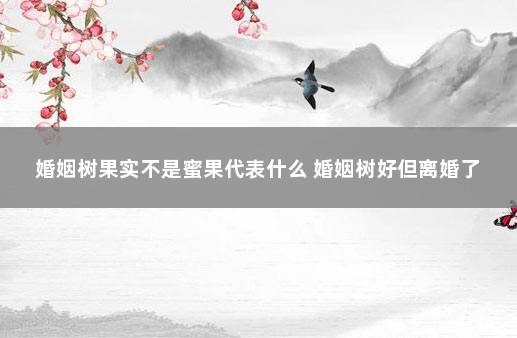 婚姻树果实不是蜜果代表什么 婚姻树好但离婚了