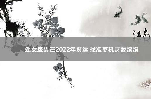 处女座男在2022年财运 找准商机财源滚滚