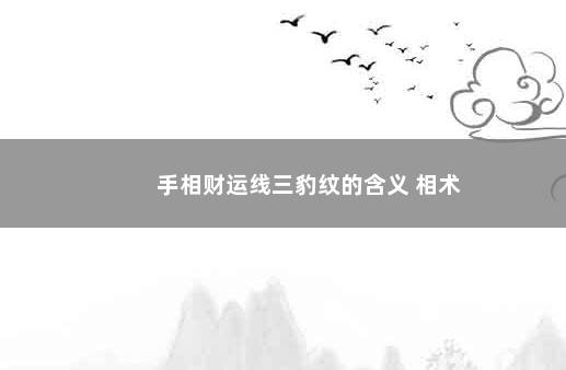 手相财运线三豹纹的含义 相术
