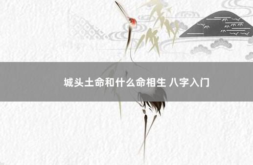 城头土命和什么命相生 八字入门