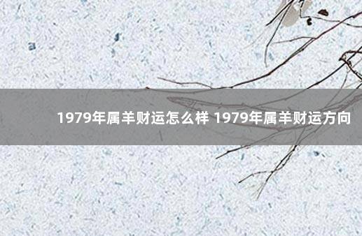 1979年属羊财运怎么样 1979年属羊财运方向