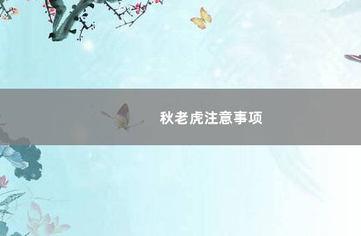 秋老虎注意事项