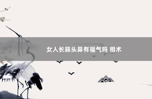 女人长蒜头鼻有福气吗 相术