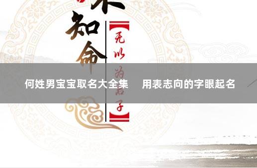 何姓男宝宝取名大全集 　用表志向的字眼起名