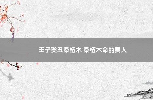 壬子癸丑桑柘木 桑柘木命的贵人
