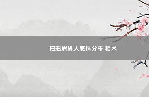 扫把眉男人感情分析 相术