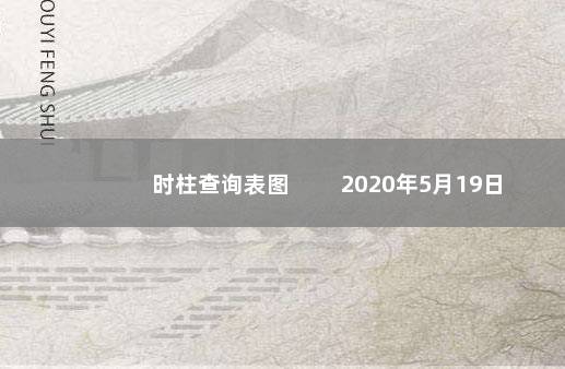 时柱查询表图 　　2020年5月19日