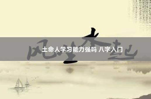 土命人学习能力强吗 八字入门