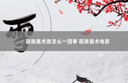苗族蛊术是怎么一回事 苗族蛊术电影
