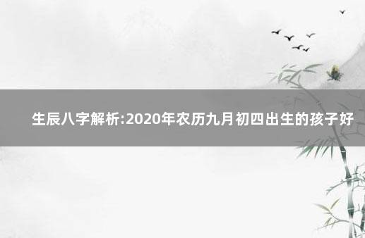 生辰八字解析:2020年农历九月初四出生的孩子好吗 诞辰在农历九月初四的宝宝五行八字