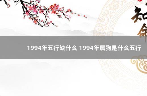 1994年五行缺什么 1994年属狗是什么五行