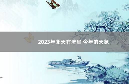 2023年哪天有流星 今年的天象