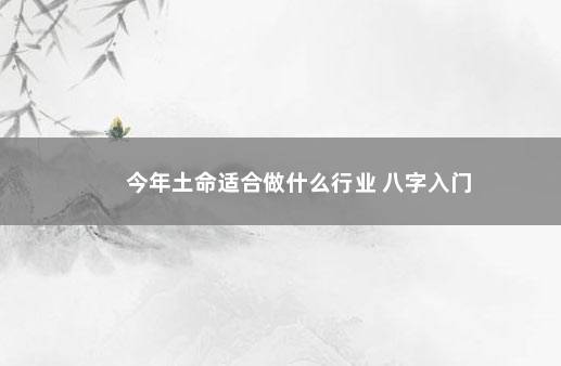 今年土命适合做什么行业 八字入门