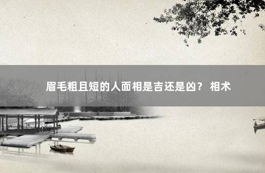 眉毛粗且短的人面相是吉还是凶？ 相术