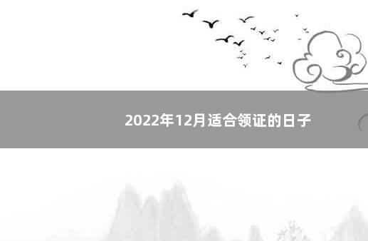 2022年12月适合领证的日子