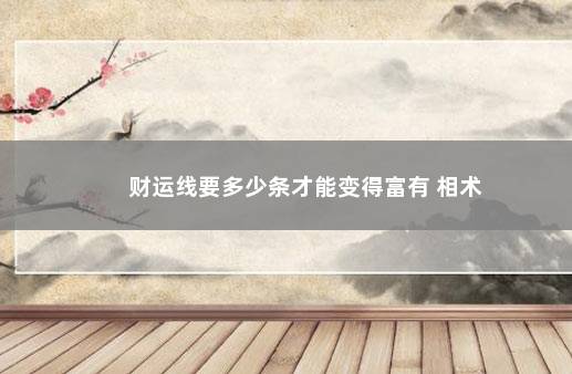 财运线要多少条才能变得富有 相术