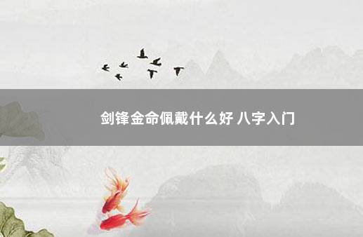 剑锋金命佩戴什么好 八字入门