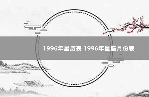1996年星历表 1996年星座月份表