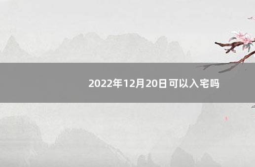 2022年12月20日可以入宅吗
