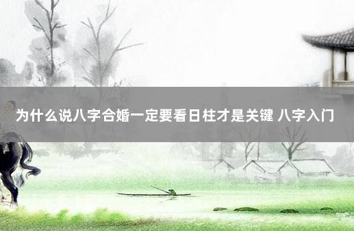 为什么说八字合婚一定要看日柱才是关键 八字入门