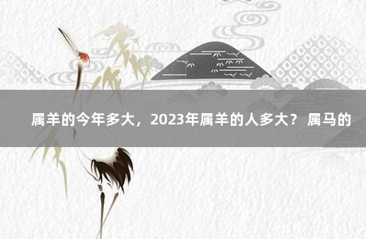 属羊的今年多大，2023年属羊的人多大？ 属马的人今年多大了