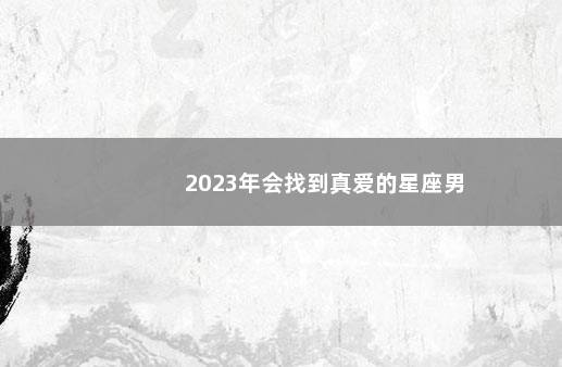2023年会找到真爱的星座男