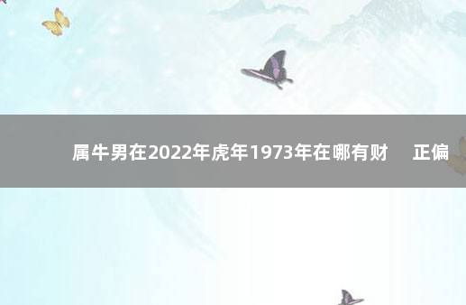 属牛男在2022年虎年1973年在哪有财 　正偏财皆收