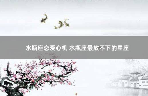 水瓶座恋爱心机 水瓶座最放不下的星座