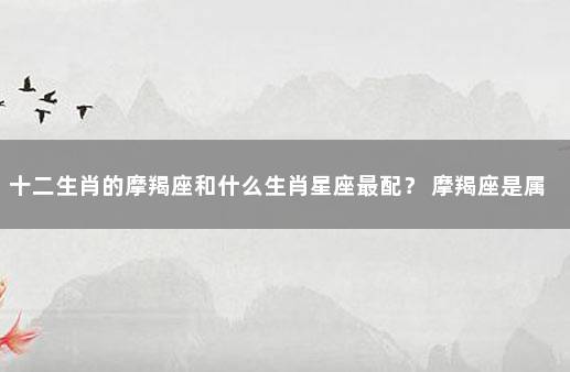 十二生肖的摩羯座和什么生肖星座最配？ 摩羯座是属什么的生肖