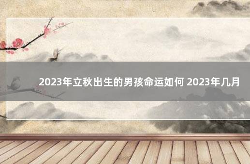 2023年立秋出生的男孩命运如何 2023年几月兔一等命